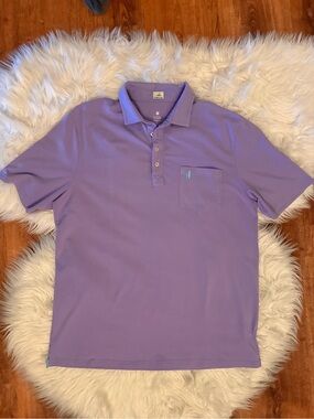 johnnie-o Original 4 Button ‘Hangin’ Out’ Polo XL Lavender Purple Golf Preppy